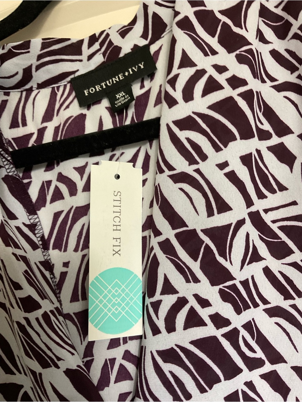 NWT Fortune + Ivy White & Dark Purple Sleeveless V-Neck Size XXL - Picture 5 of 7